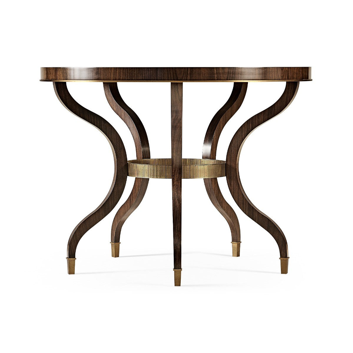 Round Dark Santos & Brass Centre Table