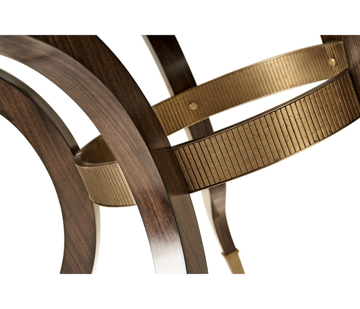 Round Dark Santos & Brass Centre Table