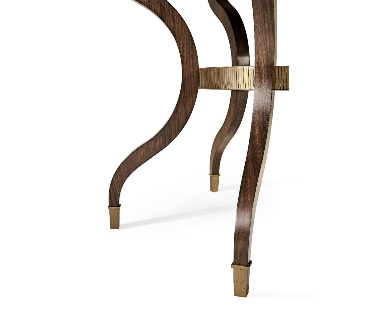 Round Dark Santos & Brass Centre Table