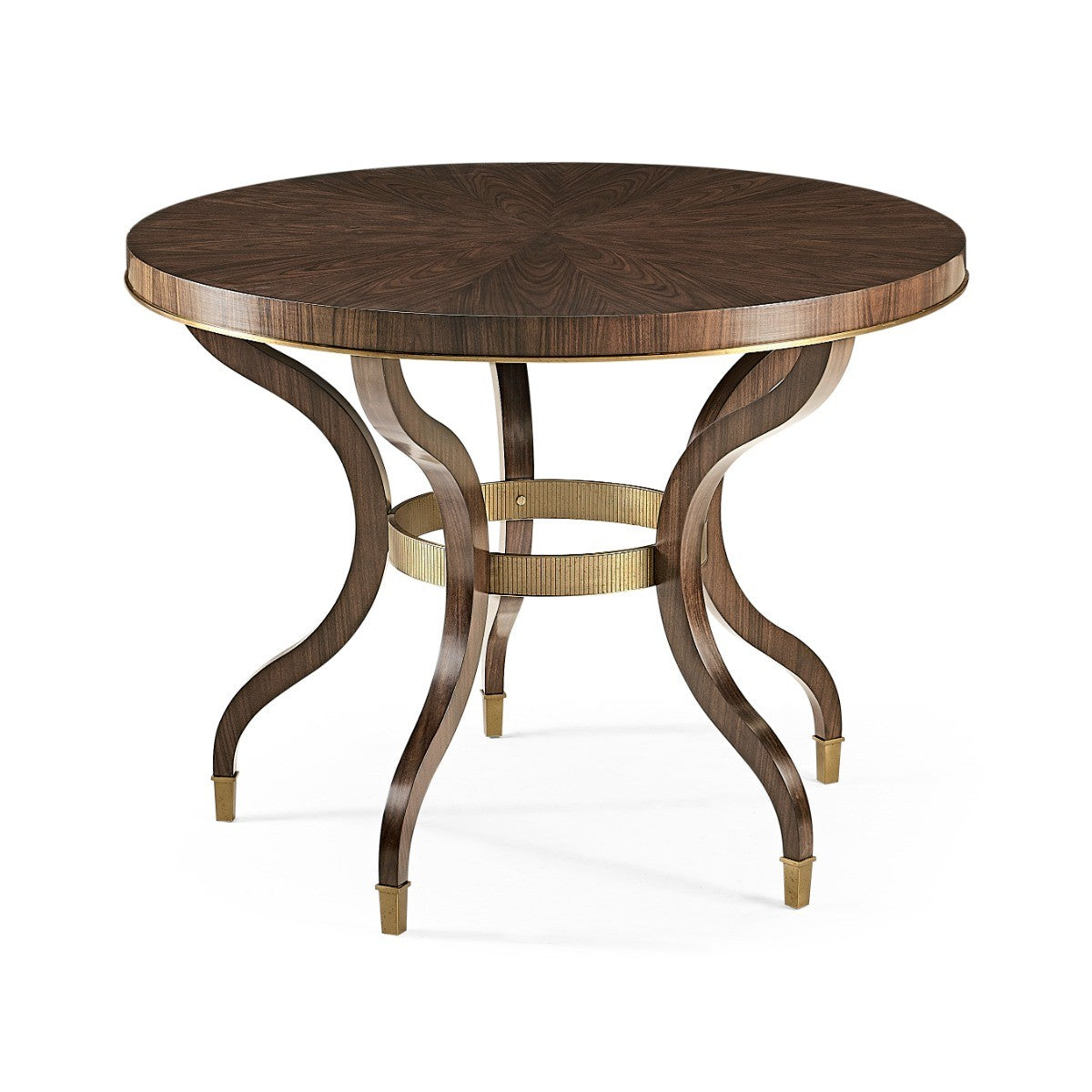 Round Dark Santos & Brass Centre Table