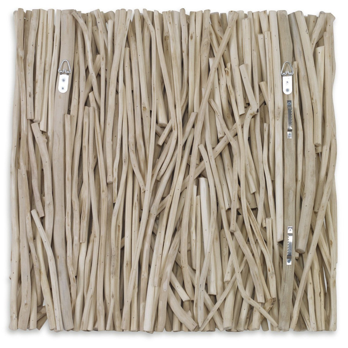 Gathered Teak Square Bleached Wood Wall Decor