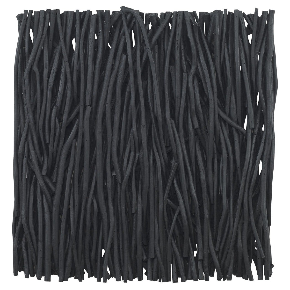 Gathered Teak Square Black Wood Wall Decor