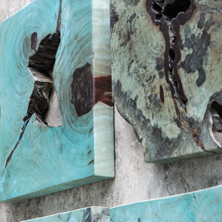 Bahati Wood Wall Décor – Blue, Set of 9