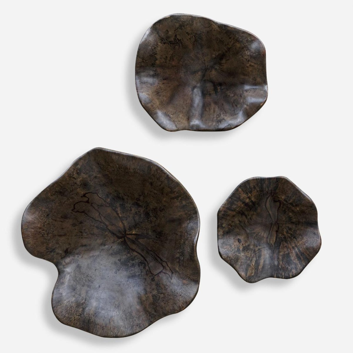 Two Wood Wall Décor – Mocha, Set of 3