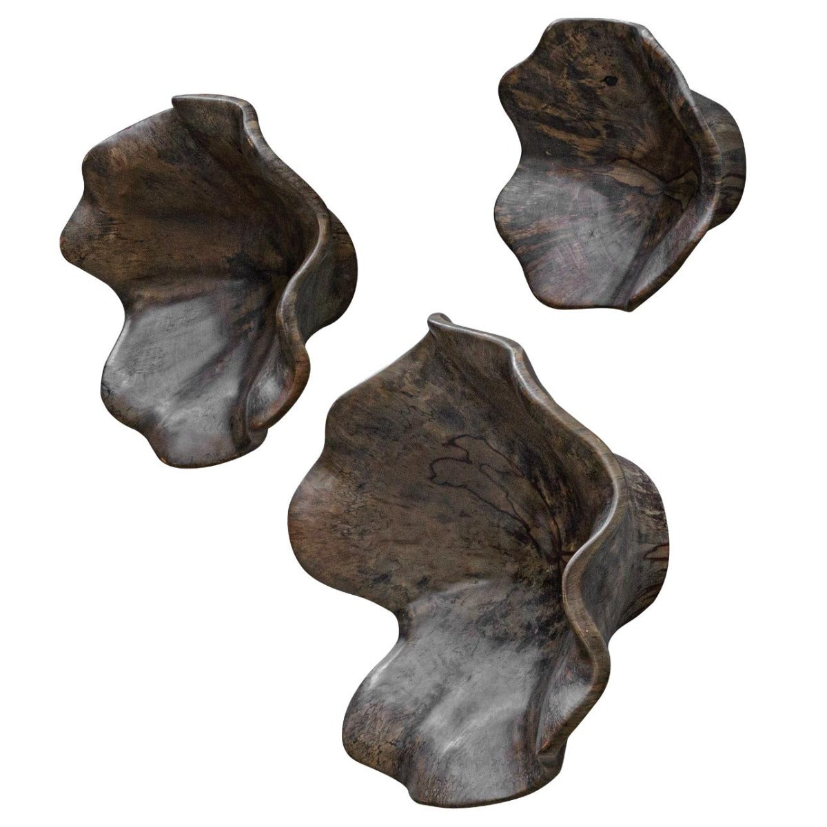 Two Wood Wall Décor – Mocha, Set of 3
