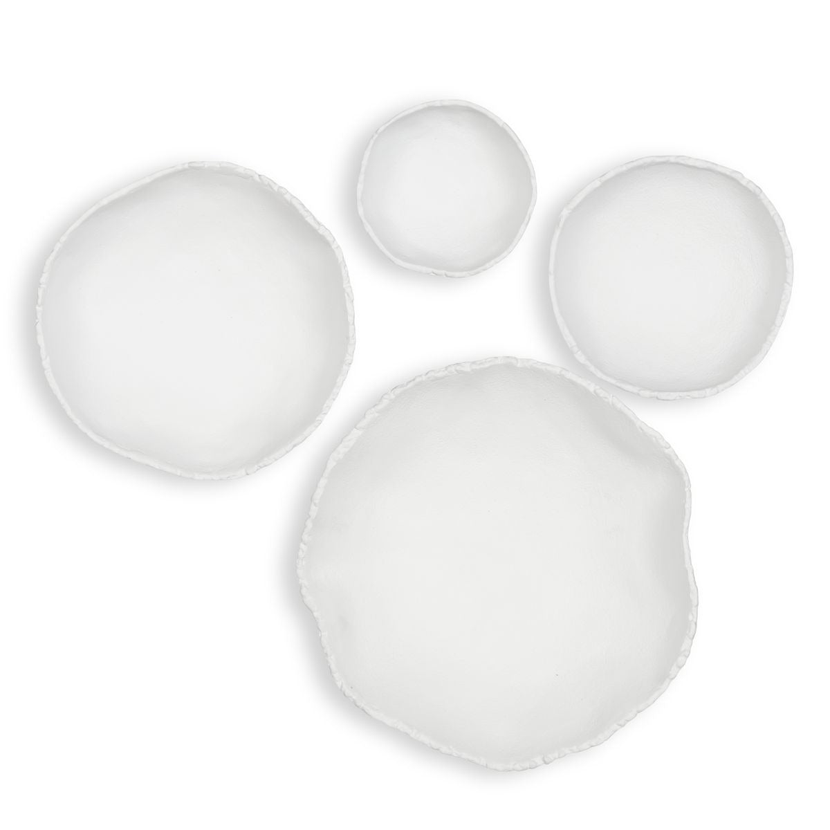Lucky Coins Wall Bowls – White Metal, Set of 4