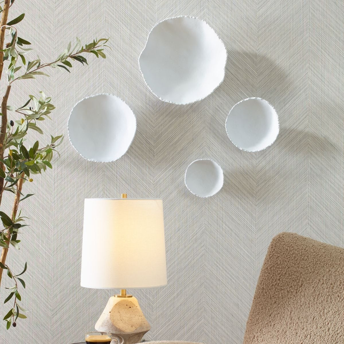 Lucky Coins Wall Bowls – White Metal, Set of 4