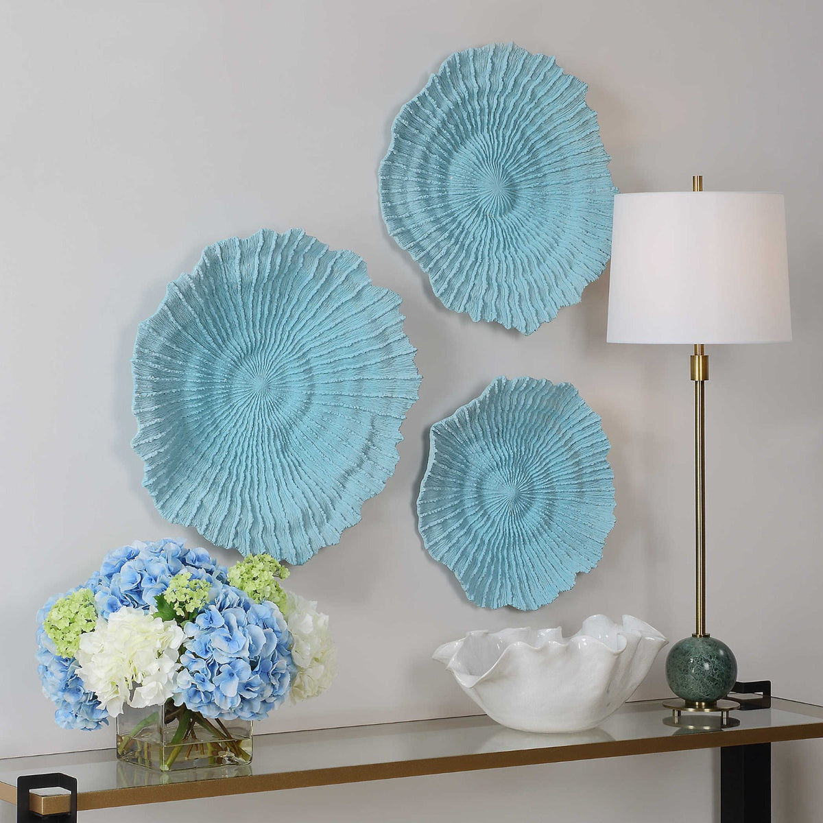 Ocean Gems Wall Decor – Blue, Set of 3