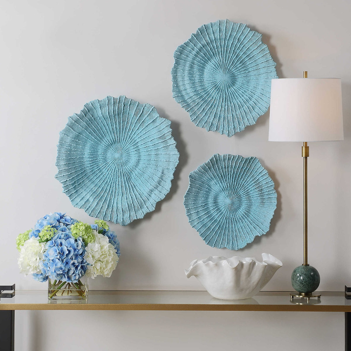 Ocean Gems Wall Decor – Blue, Set of 3
