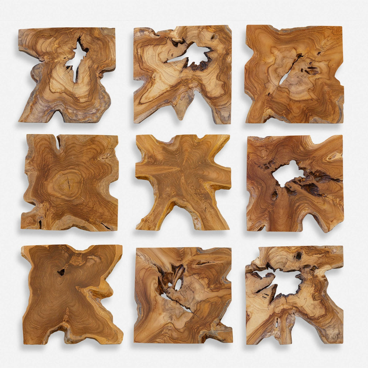 Talia Wood Wall Décor – Set of 9