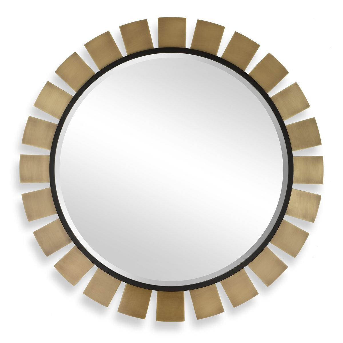 Toluca Round Brass Mirror