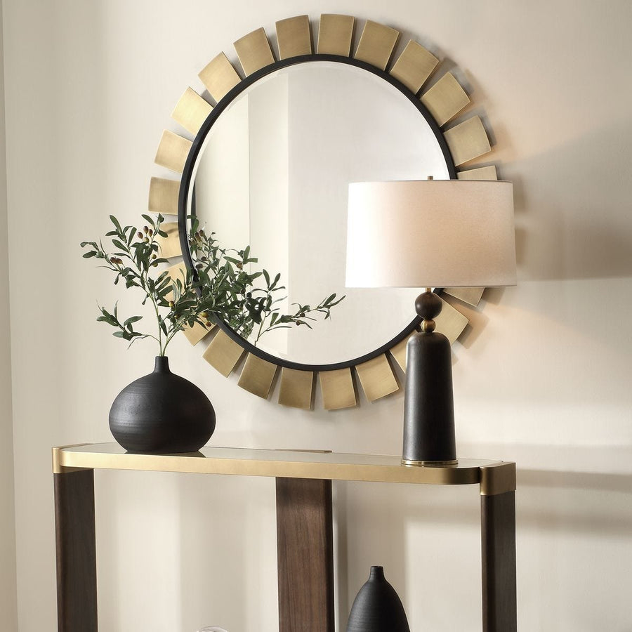 Toluca Round Brass Mirror