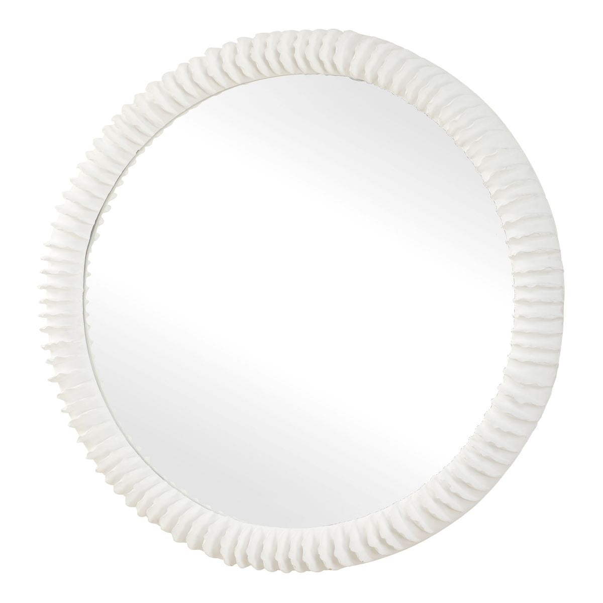 Akiko White Round Mirror