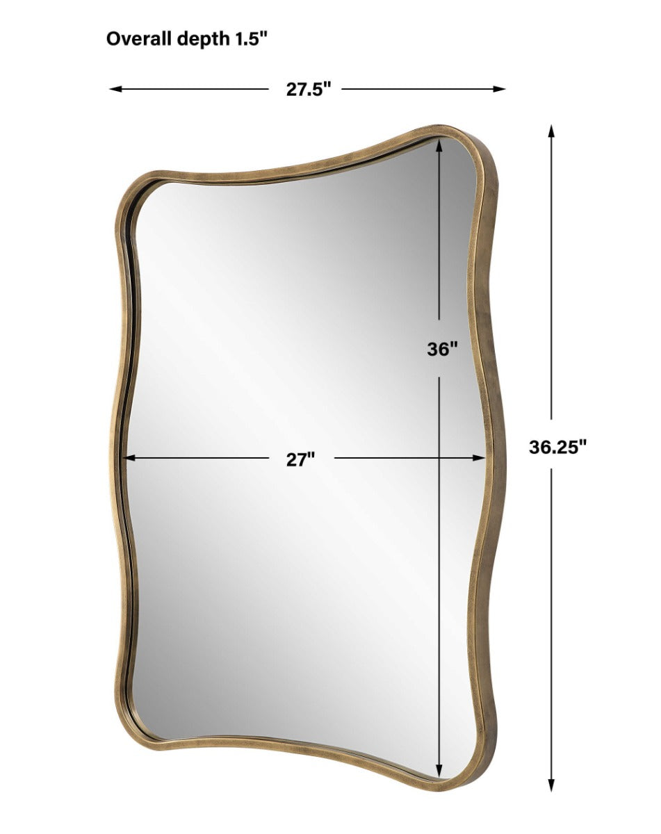 Pavia Vanity Mirror – Antiqued Gold