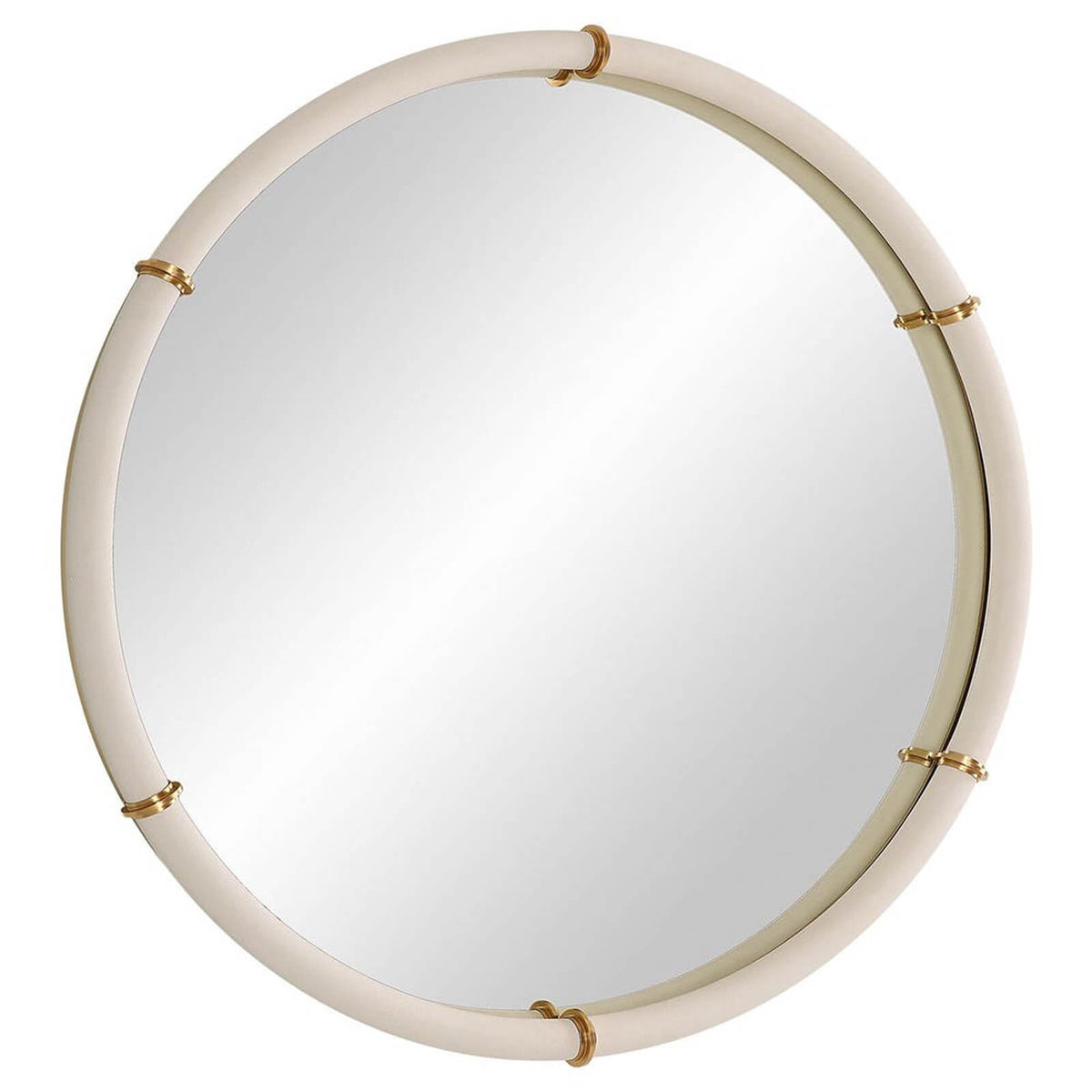 Cyprus White Round Mirror