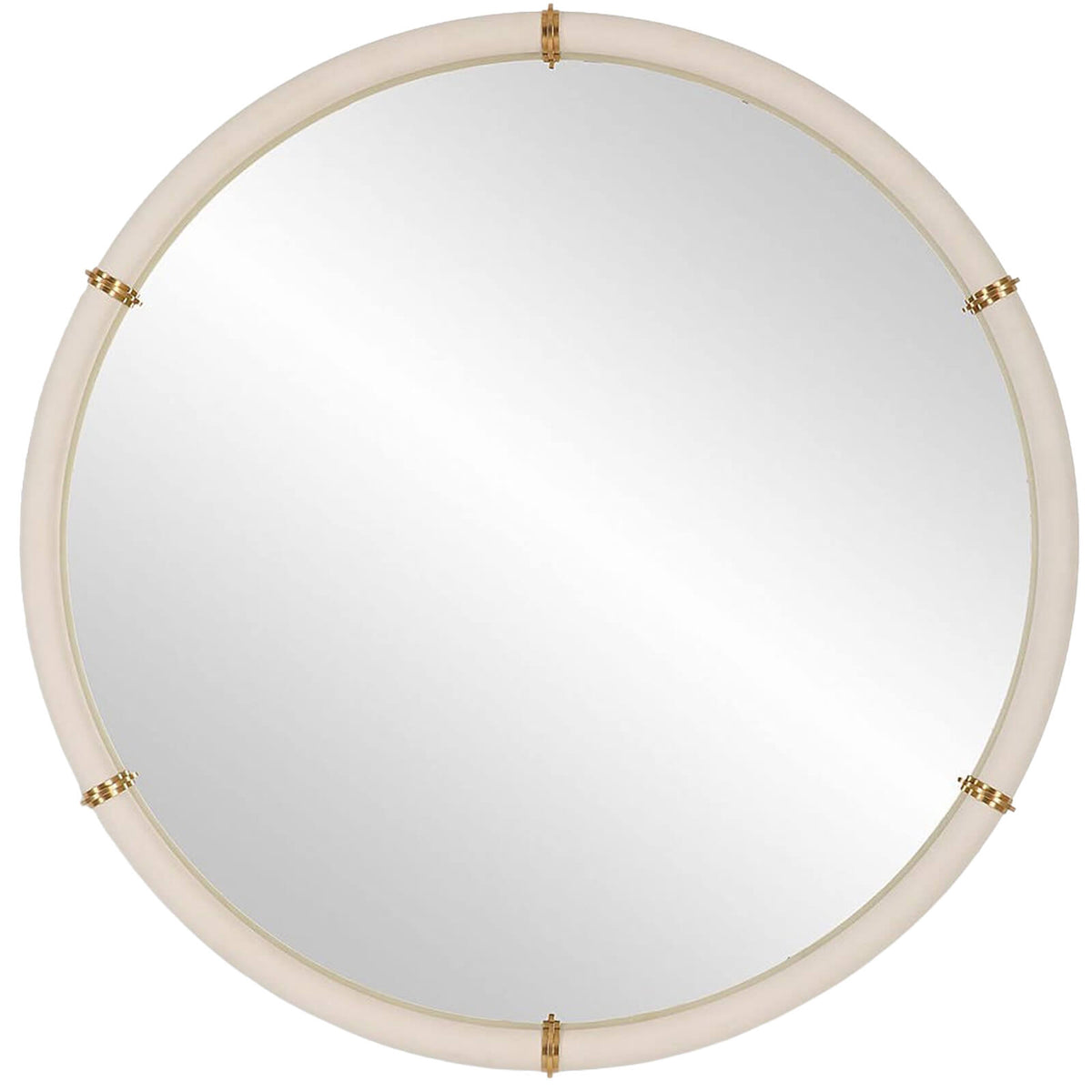 Cyprus White Round Mirror