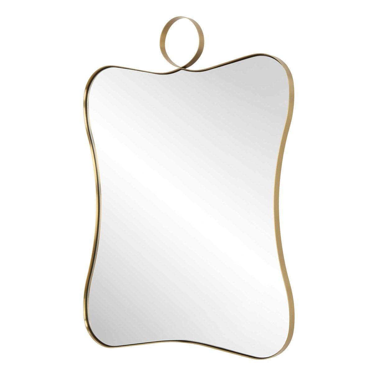 Talia Curved Rectangular Mirror – Brass