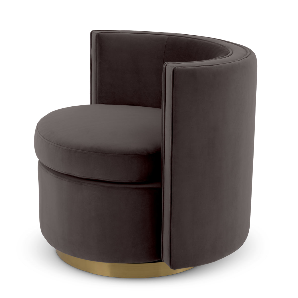 Eichholtz Amanda Swivel Chair — Savona Grey Velvet