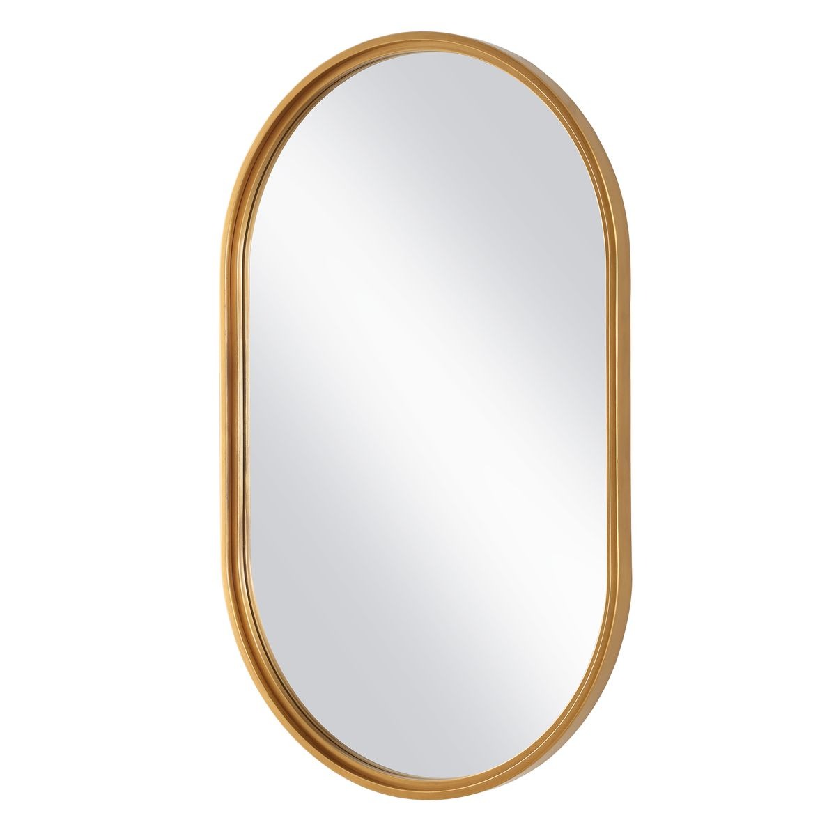 Brushed Gold Pill Mirror