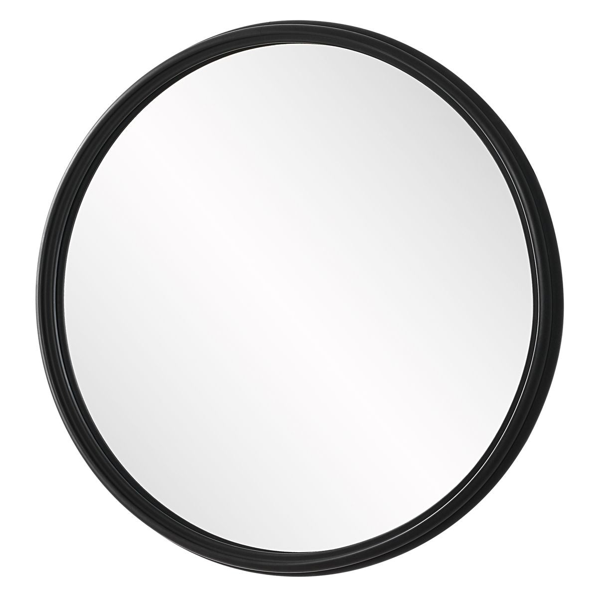 Filton Black Round Mirror