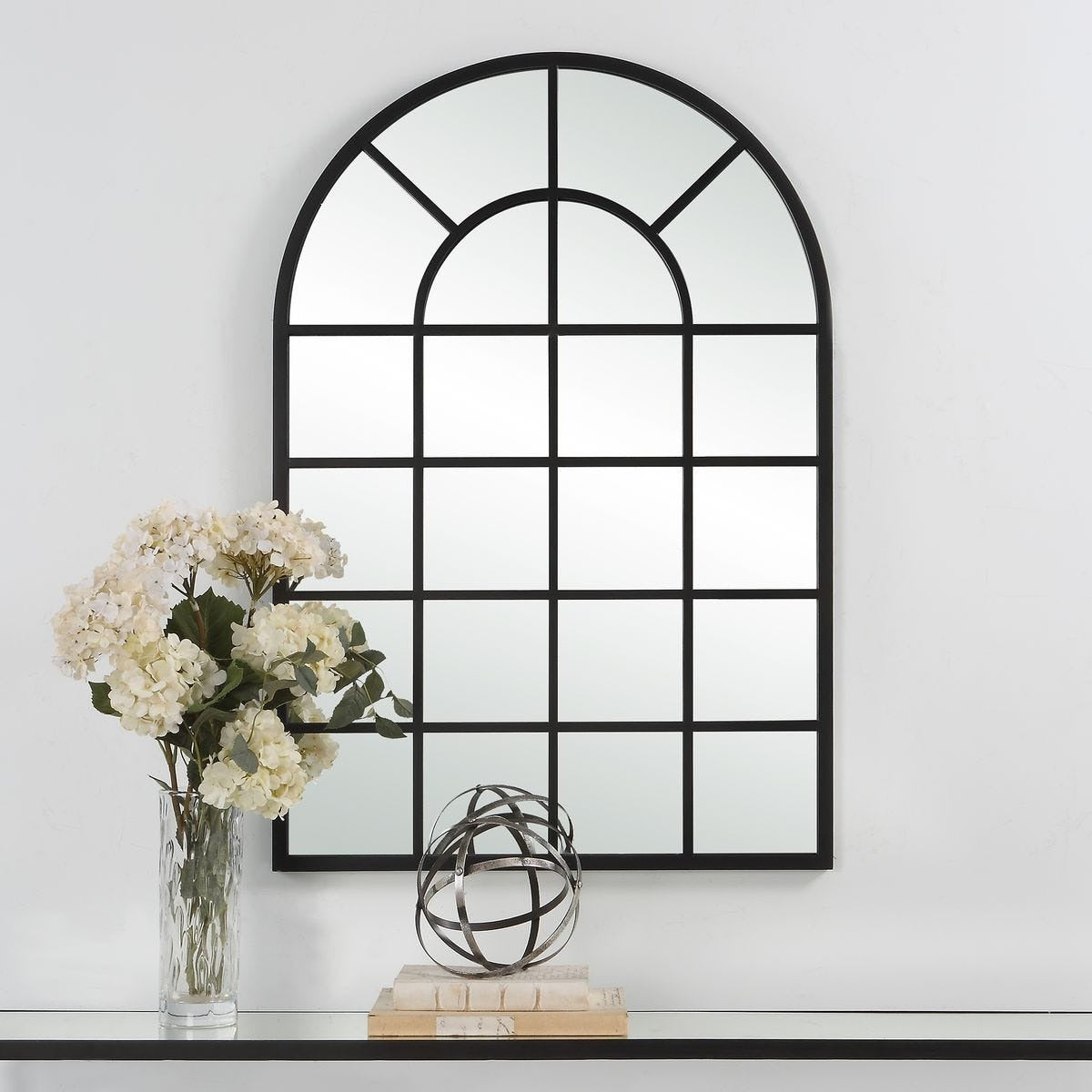 Secret Garden Arched Mirror – Black