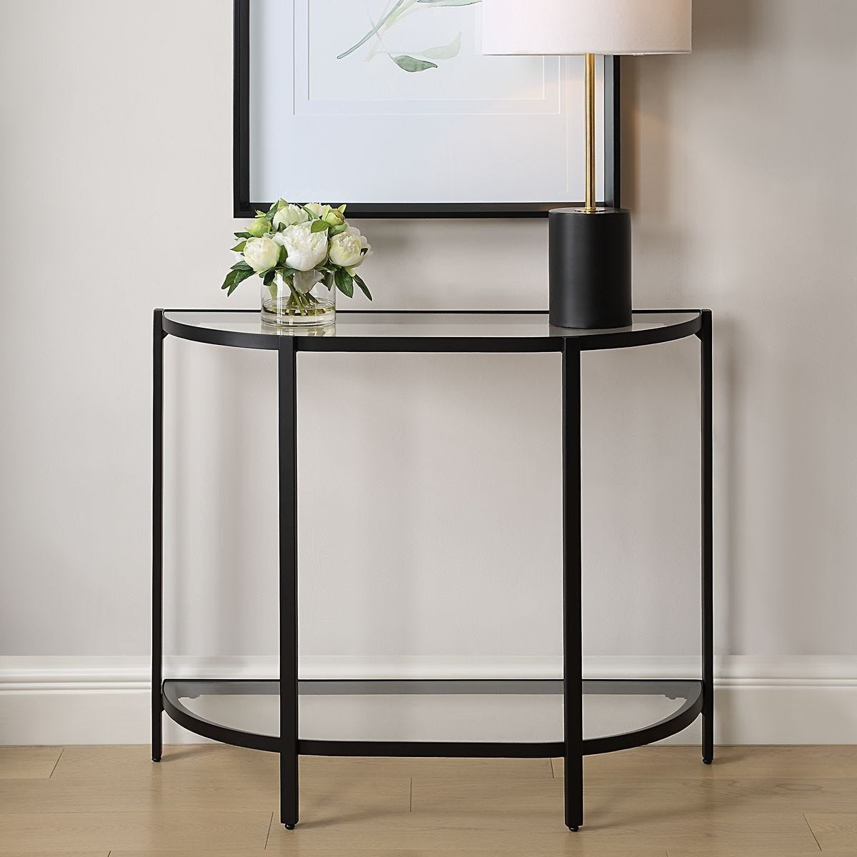 Demilune Black Console Table