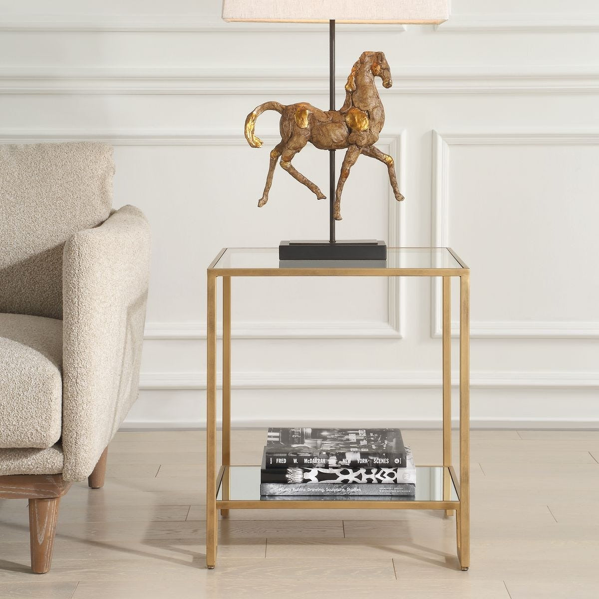 Eleanor Two Tier Gold Side Table