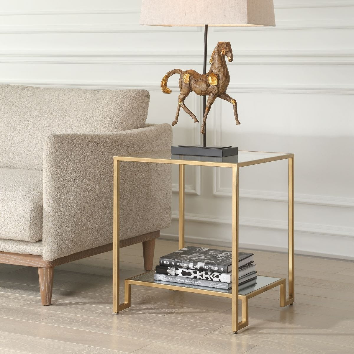Eleanor Two Tier Gold Side Table