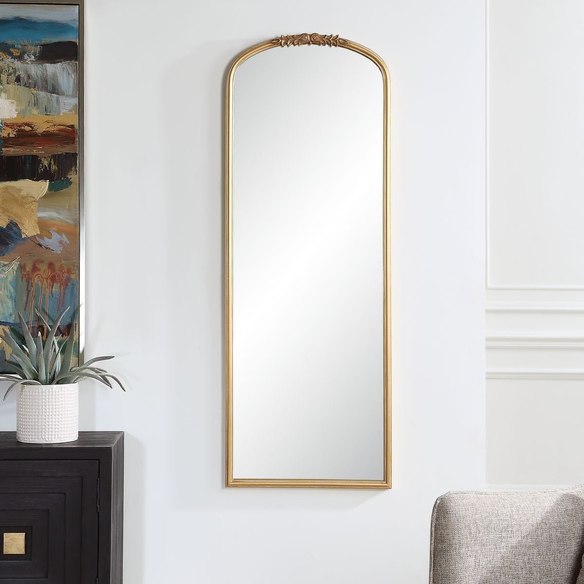 Edith Tall Mirror – Antique Gold