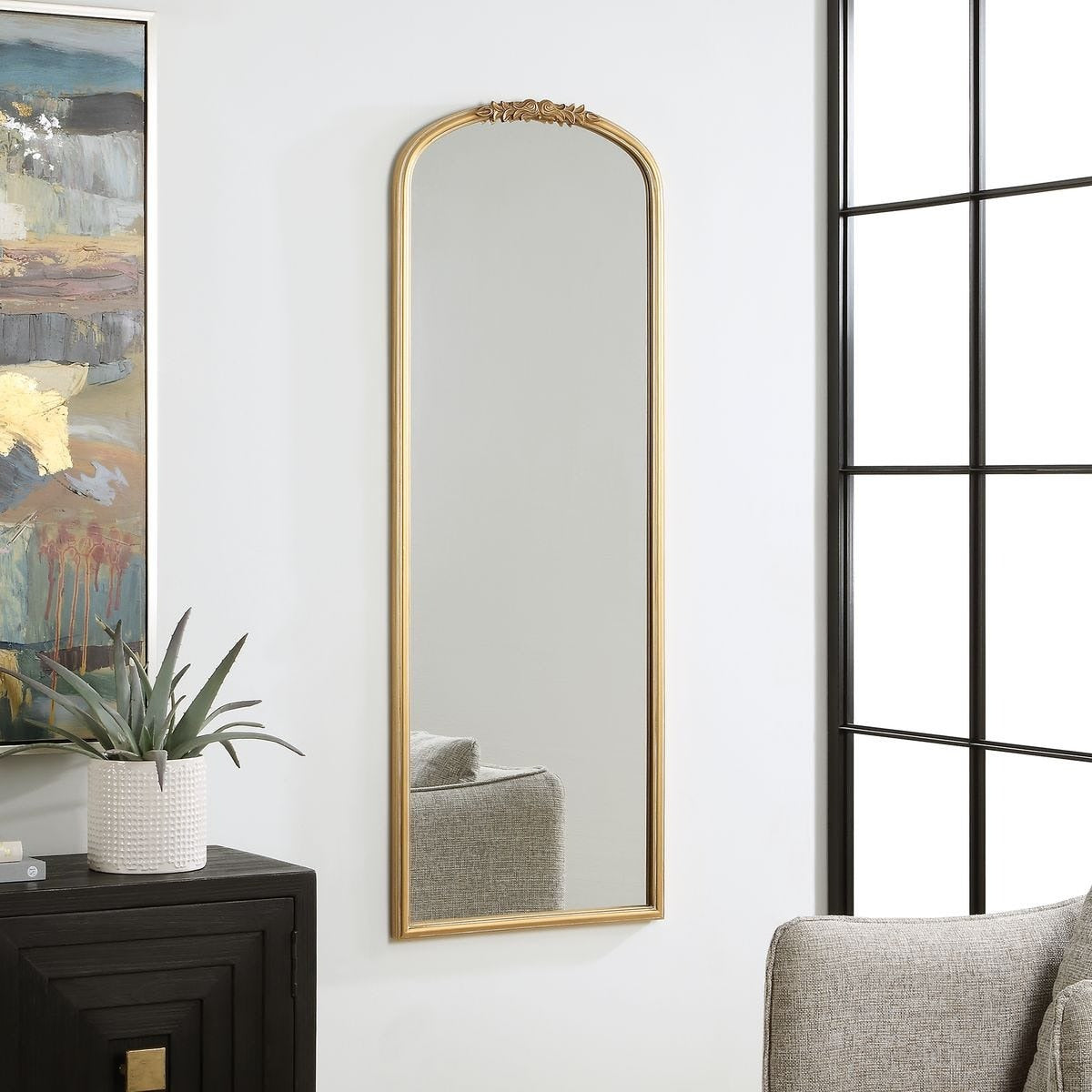 Edith Tall Mirror – Antique Gold