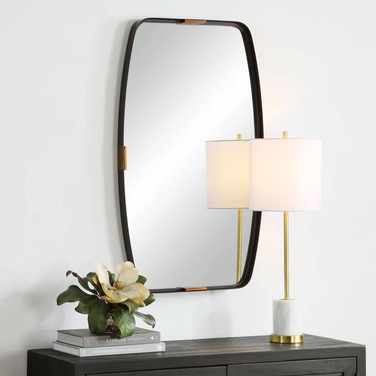 Draken Mirror – Dark Bronze and Gold