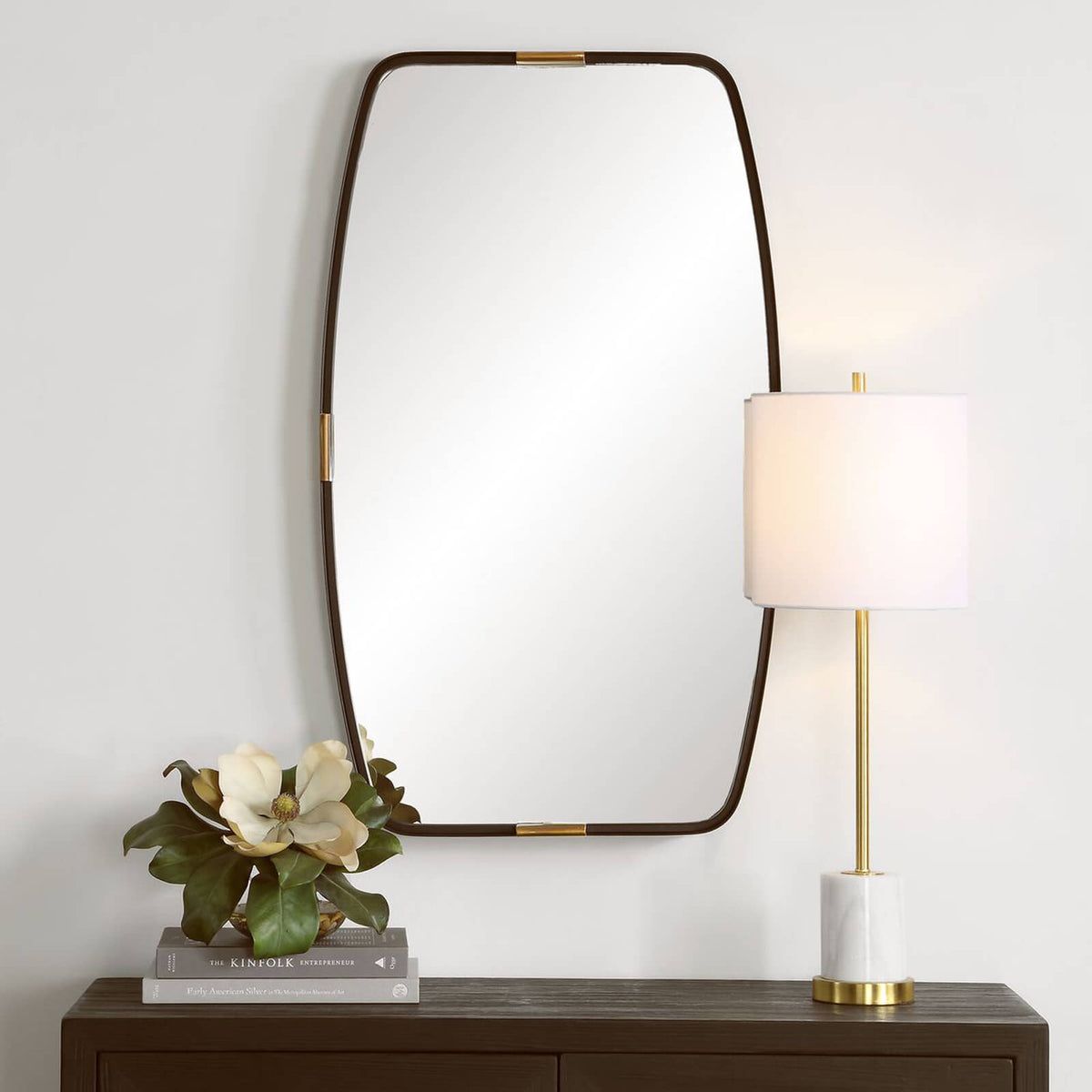 Draken Mirror – Dark Bronze and Gold