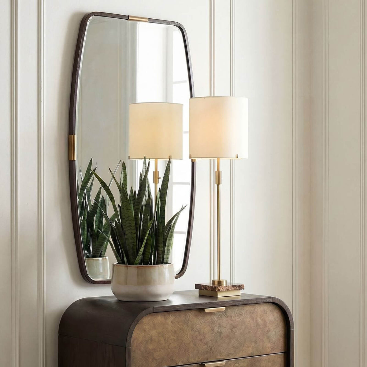 Draken Mirror – Dark Bronze and Gold