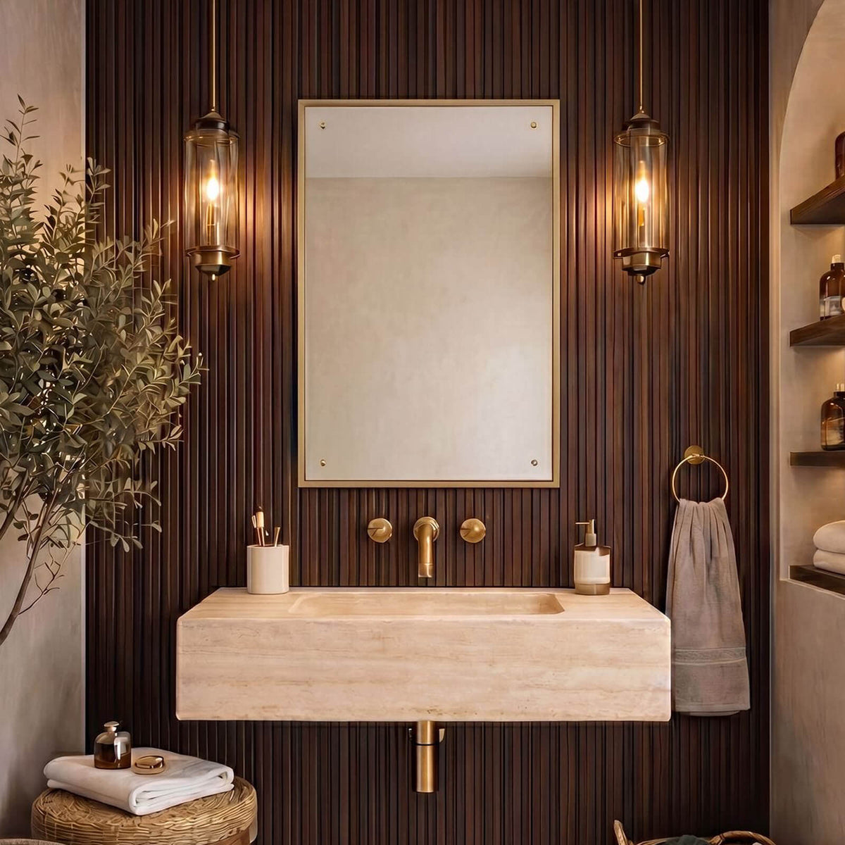 Oceana Rectangular Mirror – Gold