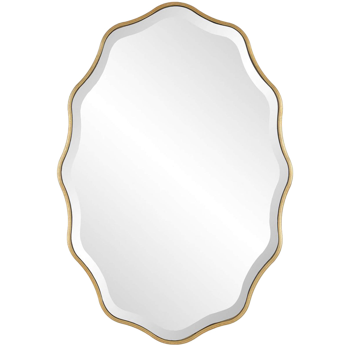 Capri Scalloped Oval Mirror – Gold