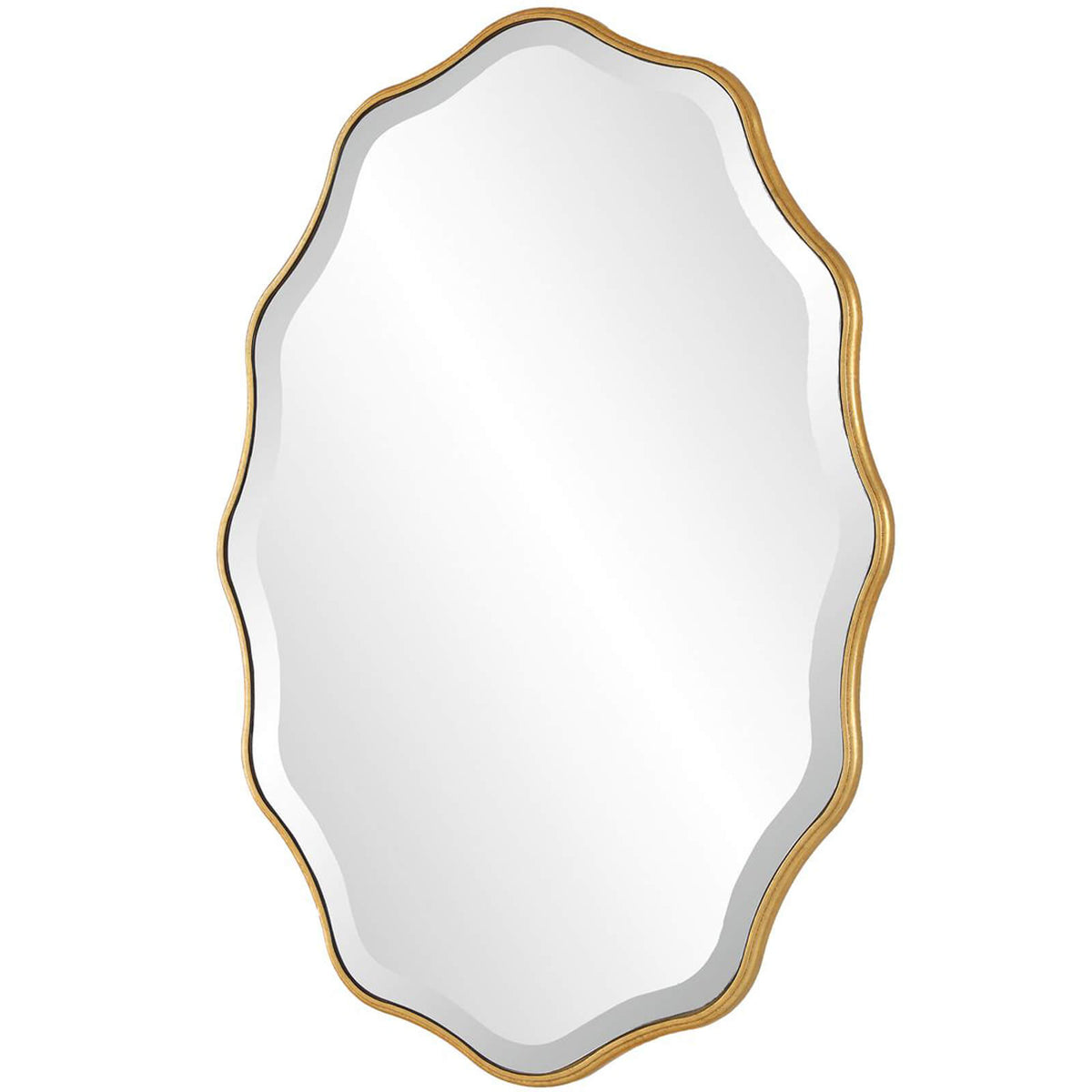 Capri Scalloped Oval Mirror – Gold