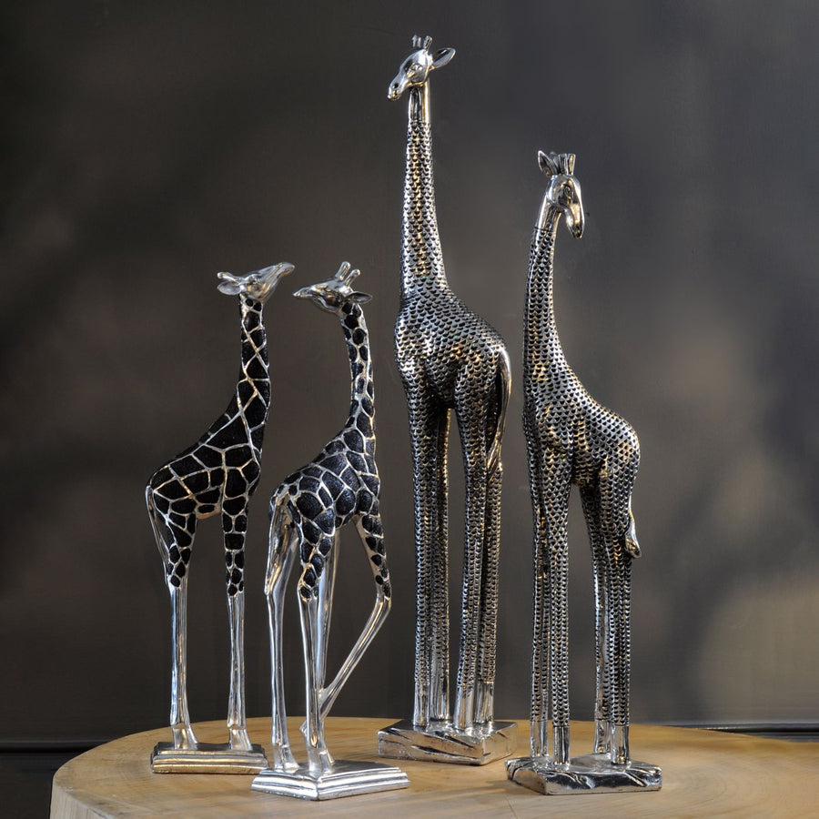 Silver Giraffe Sculpture, Small — detail view
