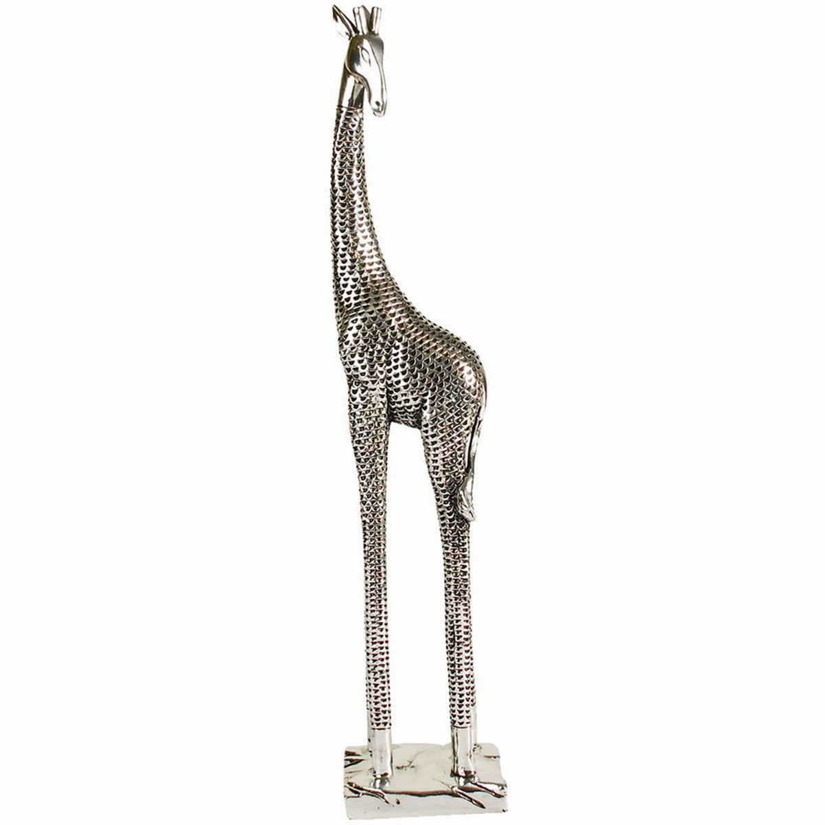 Silver Giraffe Sculpture, Small — product image on a white background