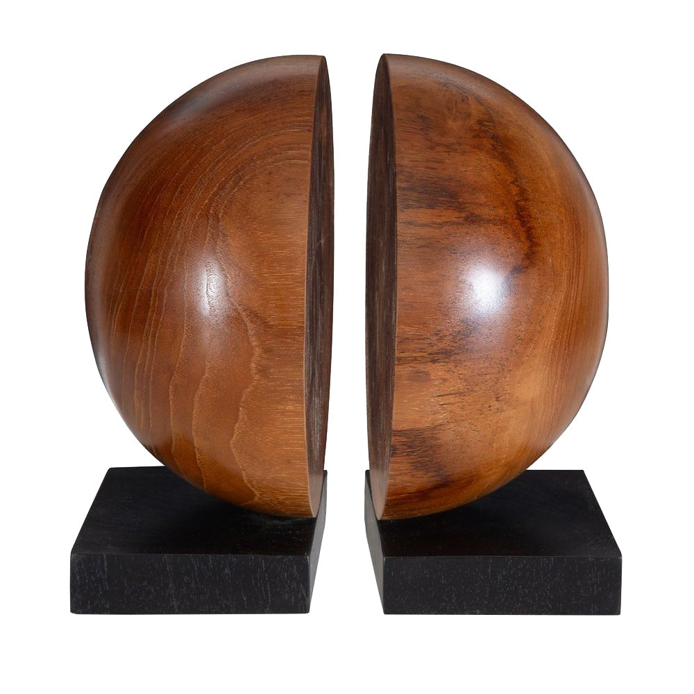 Teak and Noir Bookends – Set of 2