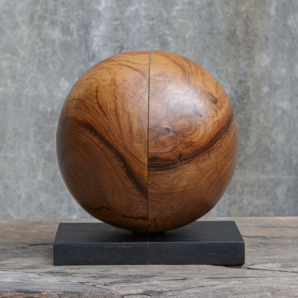 Teak and Noir Bookends – Set of 2