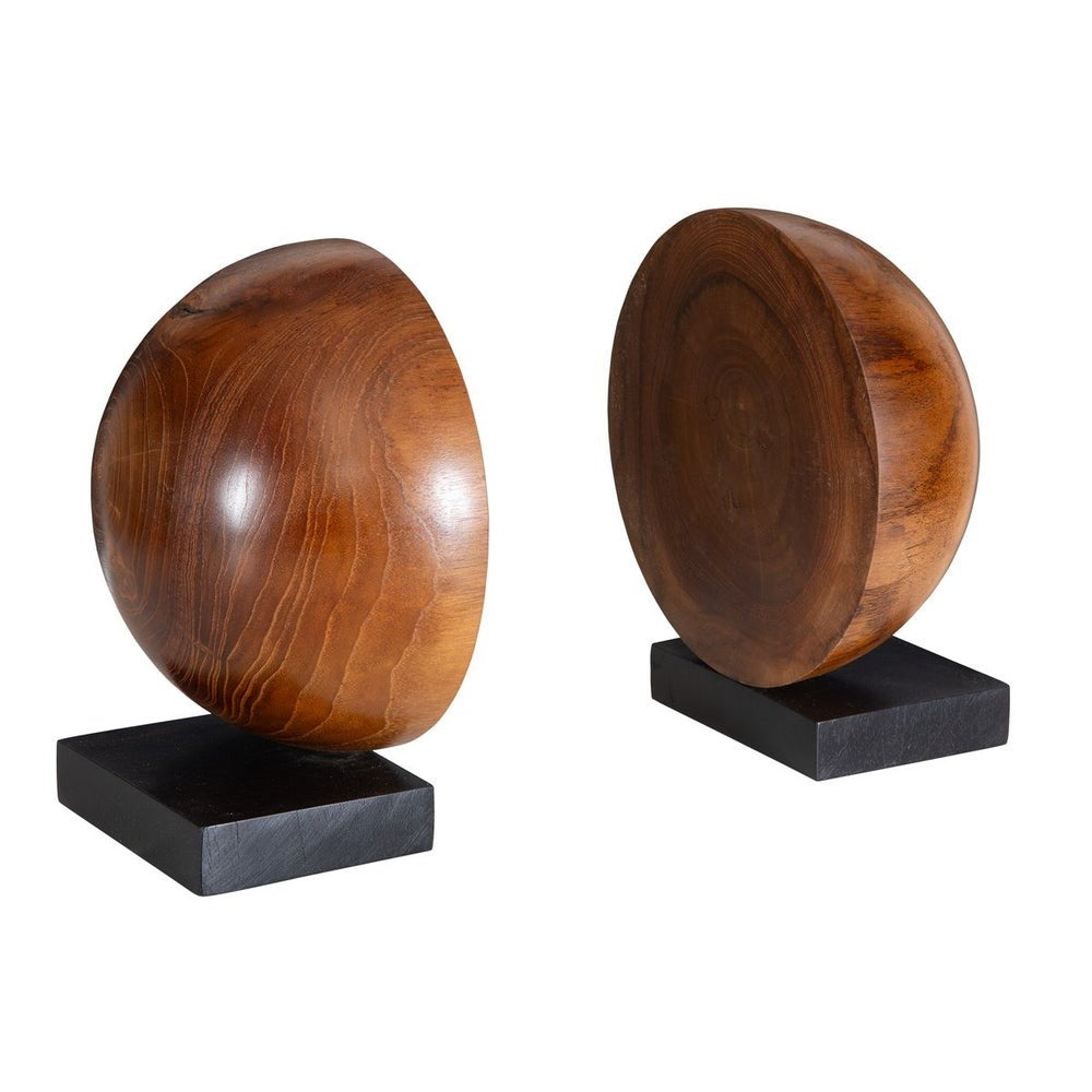 Teak and Noir Bookends – Set of 2