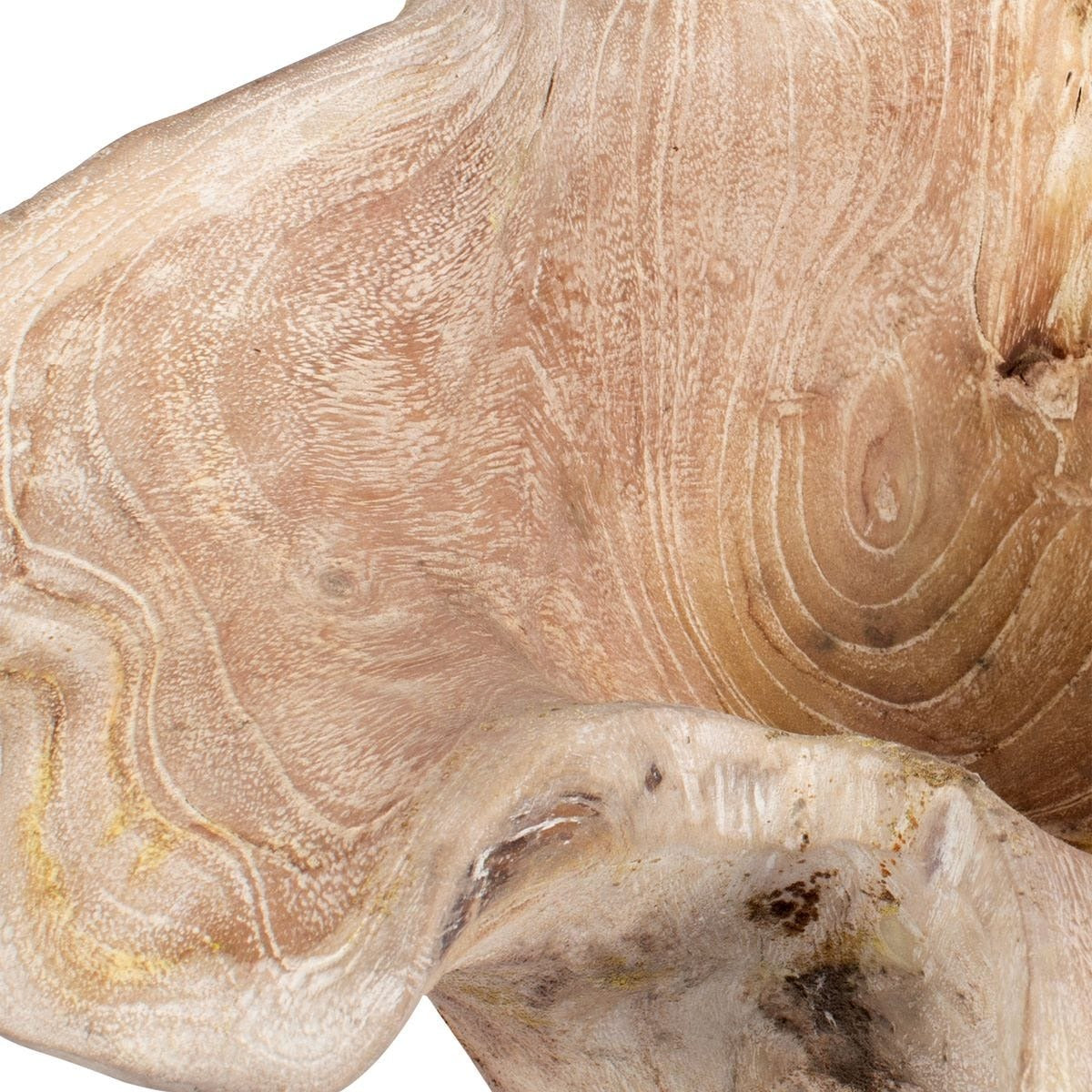 Teak Flow White Wash Outdoor Bowl