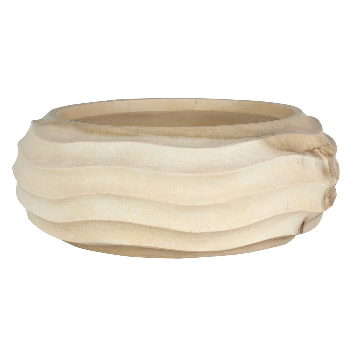 Waveform Bleached Wood Bowl