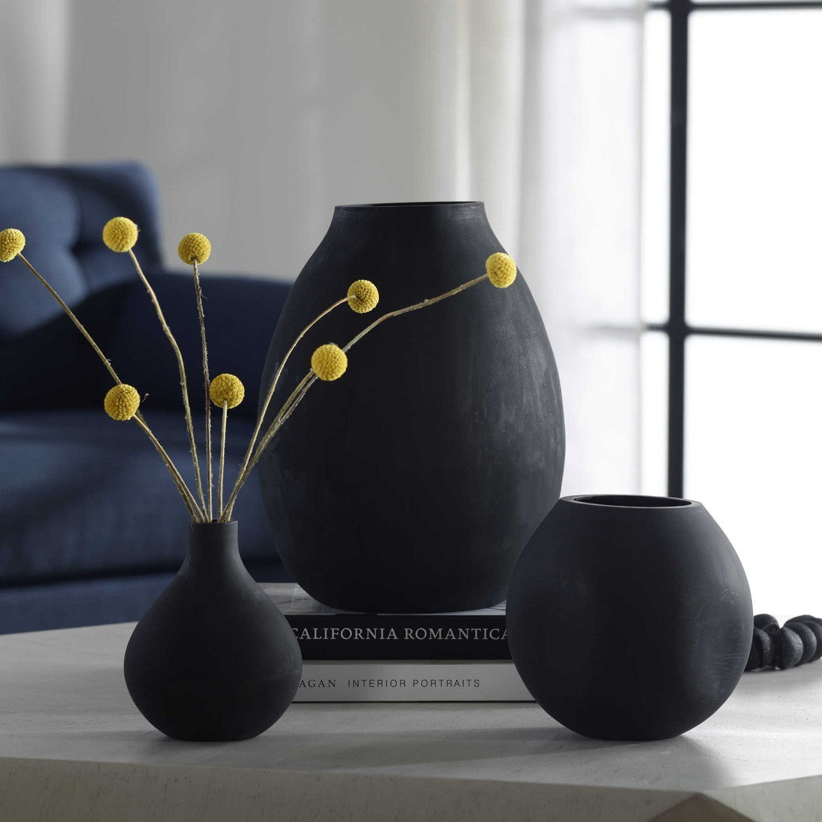 Hearth Matte Black Vases – Set of 3