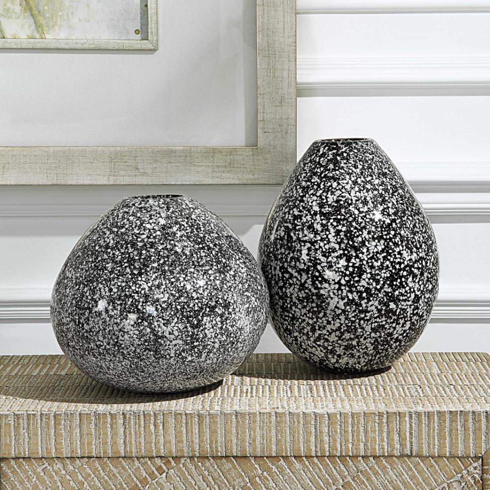Cosmic Black and White Vases – Set of 2