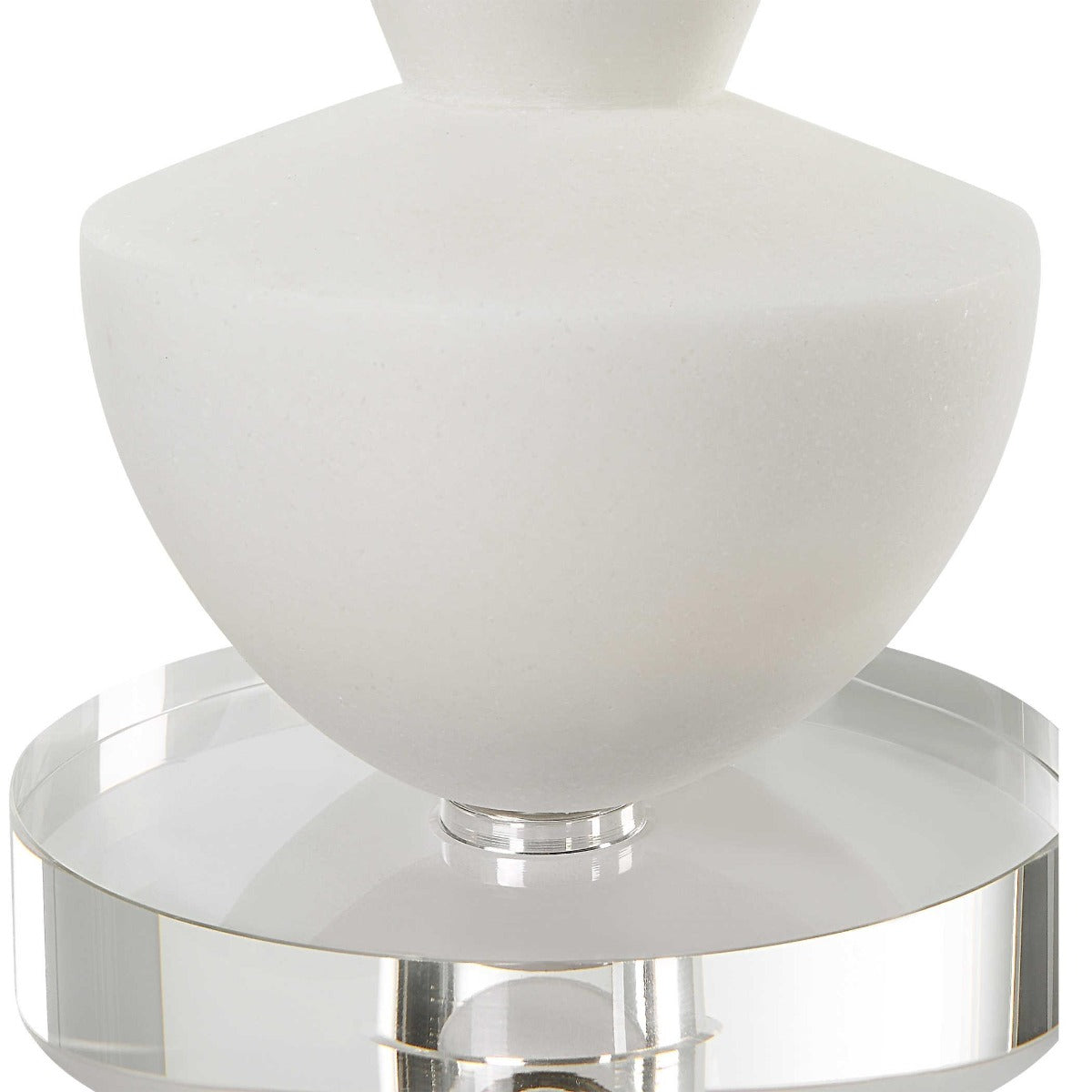 Lido White Stone Candleholders, Set of 2