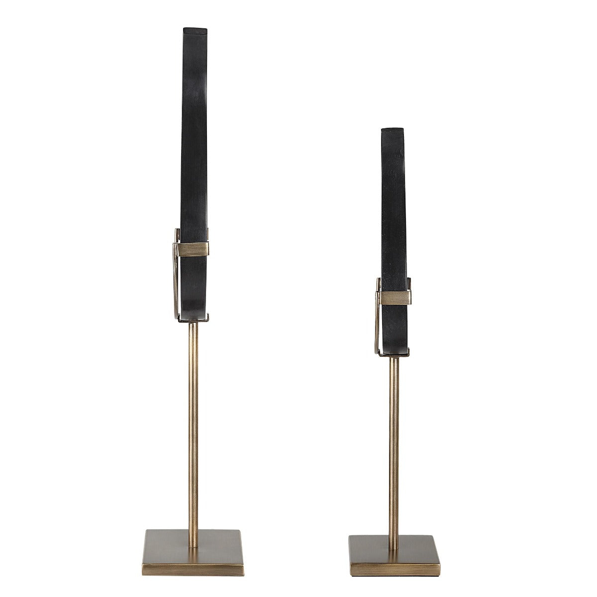 Abstract Flame Sculptures – Black, Set of 2