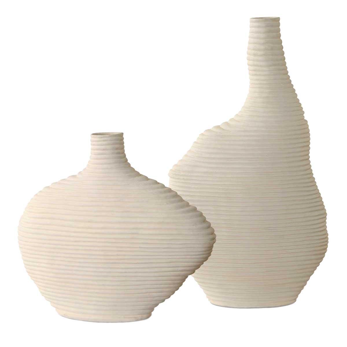 Duostacked Matte White Vases – Set of 2