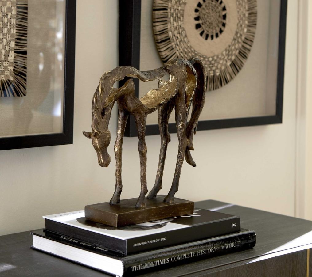 Openly Grazing Horse Sculpture