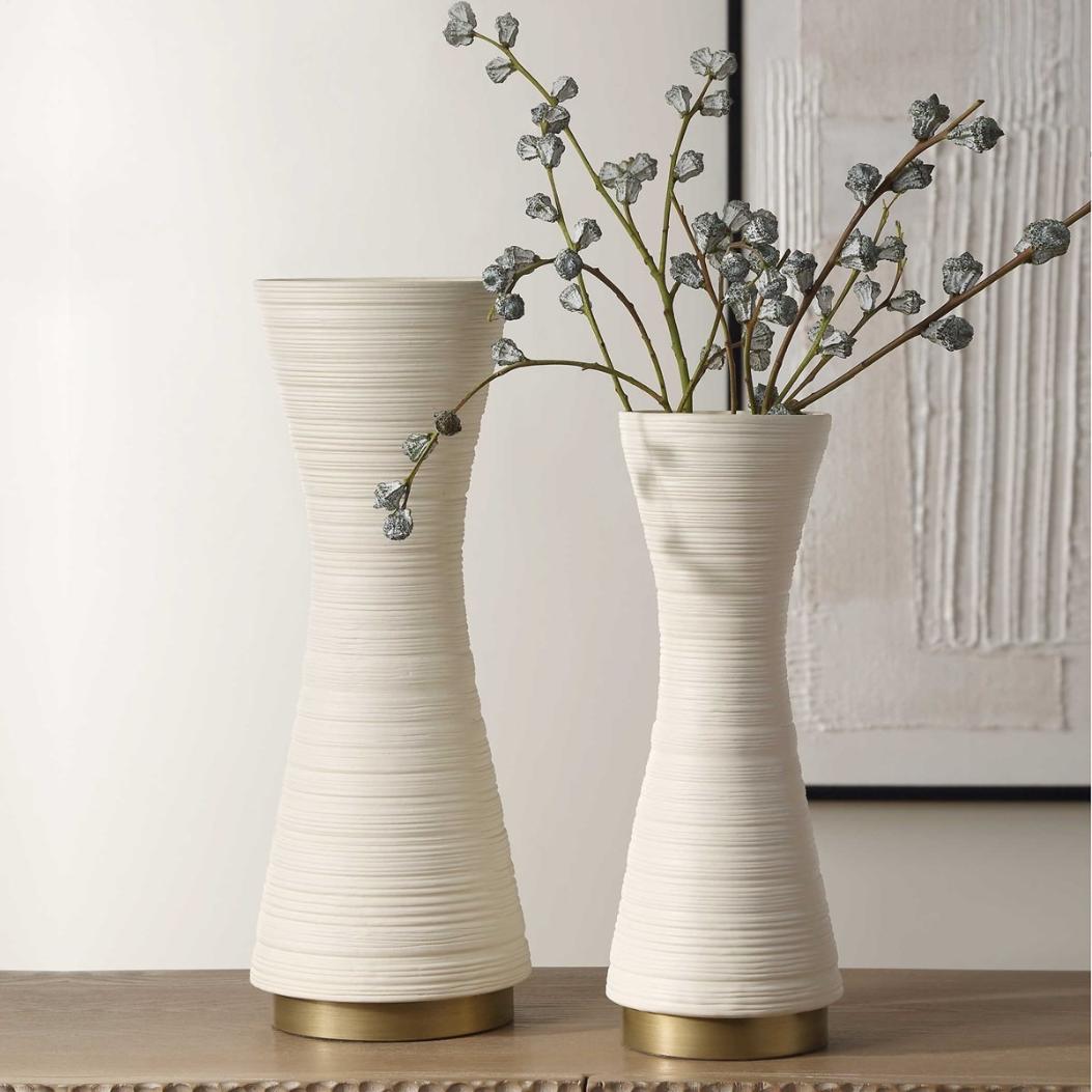 Ridgeline White Vases – Set of 2